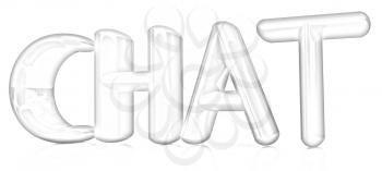 colorful 3d text chat on a white background