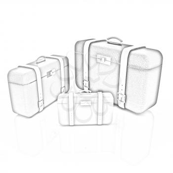 Traveler's suitcases. Family travel concept