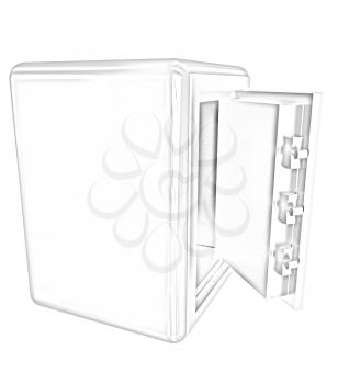 Security metal safe with empty space inside 