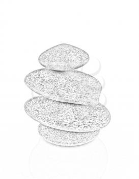 Glossy spa stones. 3d icon 