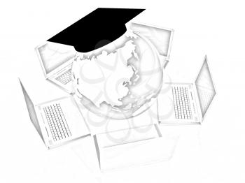 Global On line Education on a white background