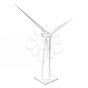 Wind turbine isolated on white 