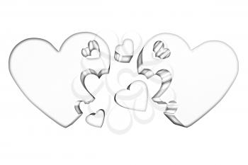 3d hearts family concept