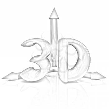 3d text on a white background