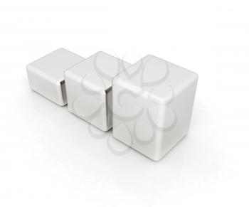 Blocks on a white background