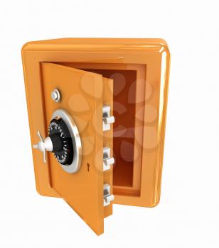 Security metal safe with empty space inside 