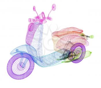 Vintage Retro Moped. 3d model