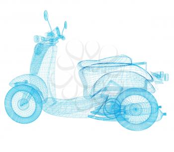 Vintage Retro Moped. 3d model