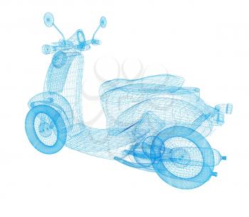 Vintage Retro Moped. 3d model