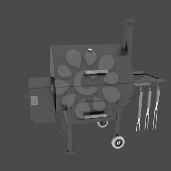 oven barbecue grill on a blue background