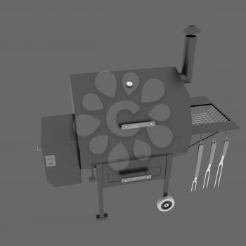 oven barbecue grill on a blue background