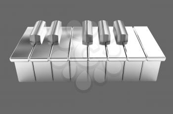 Piano on a blue background