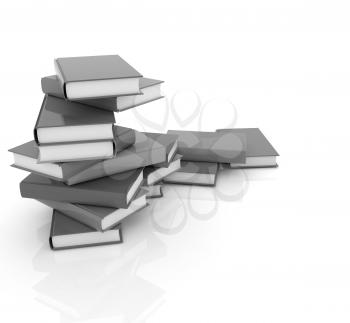 colorful real books on a white background