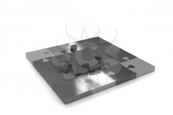 Many-colored puzzle pattern (removable pieces). 