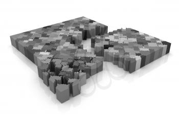 Many-colored puzzle pattern (removable pieces). 