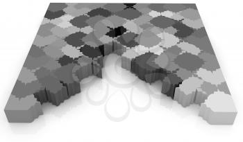 Many-colored puzzle pattern (removable pieces). 