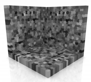 Many-colored puzzle pattern (removable pieces). 