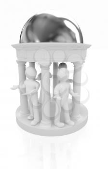 3d mans in rotunda on a white background