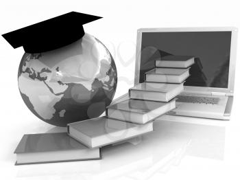 Global On line Education on a white background