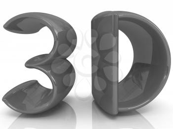 3d text on a white background