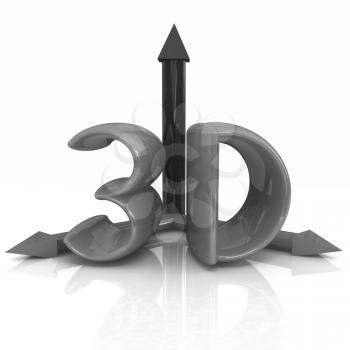 3d text on a white background