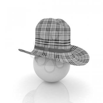 3d hats on white ball. Sapport icon on a white background