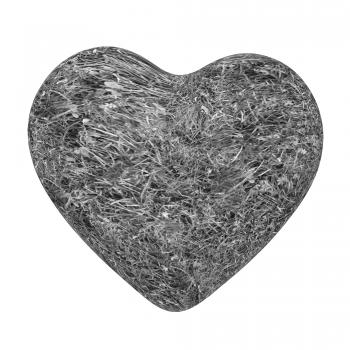 3d grass heart isolated on white background