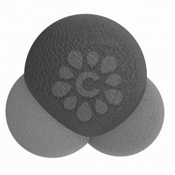 3d illustration of a leather water molecule isolated on white background