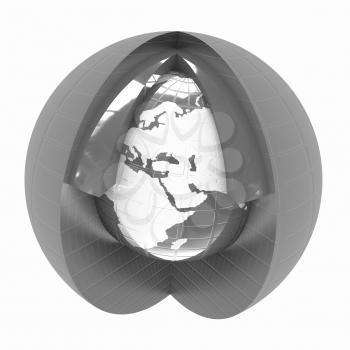 Abstract globe symbol, isolated icon, business concept 