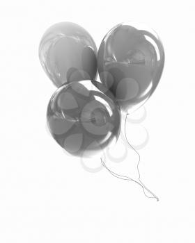 Color glossy balloons isolated on white 