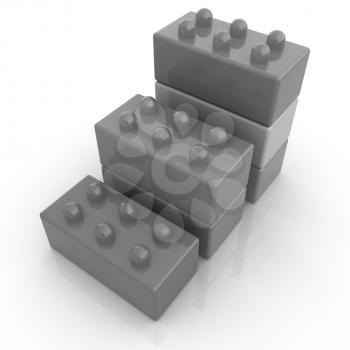 Building blocks efficiency concept on white 
