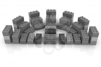 Building blocks efficiency concept on white 