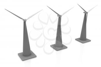 Wind turbine isolated on white 