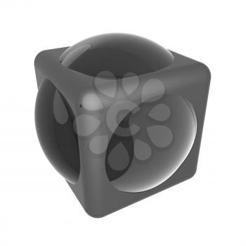 Sphere in a cube 3d design element