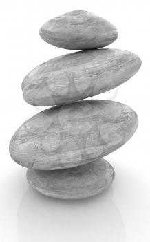 Glossy spa stones. 3d icon 