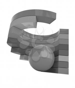 Abstract colorful structure with ball in the center 