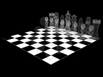 Chessboard with chess pieces