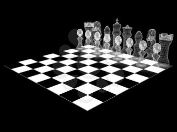 Chessboard with chess pieces