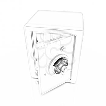 Security metal safe with empty space inside 