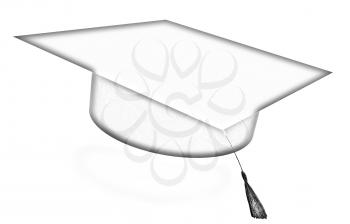 Graduation hat on a white background