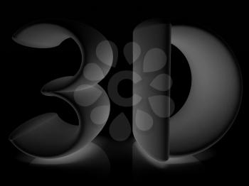 3d text on a black background