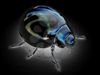 Chrome beetle on a white background