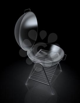 Oven barbecue grill on a white background