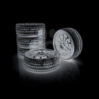 car wheels icon on white background 