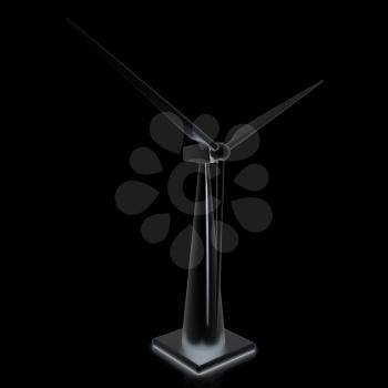 Wind turbine isolated on white 