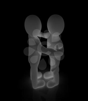 3d people hug 