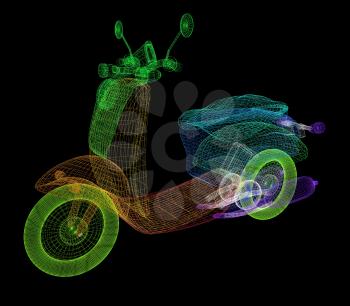 Vintage Retro Moped. 3d model