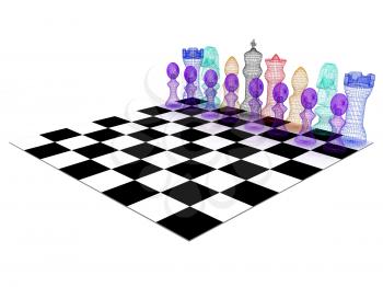 Chessboard with chess pieces