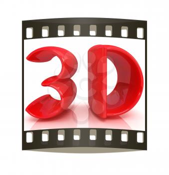 3d text on a white background. The film strip