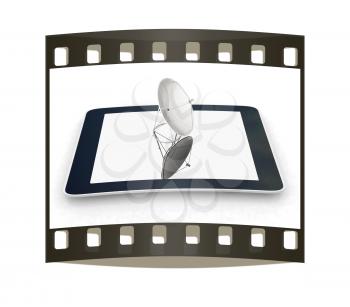 The concept of mobile high-speed Internet on a white background. The film strip